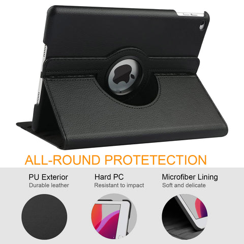 For iPad 2 3 4 Generation Case 9.7 inch 360 Degrees Rotating PU Leather Cover 360