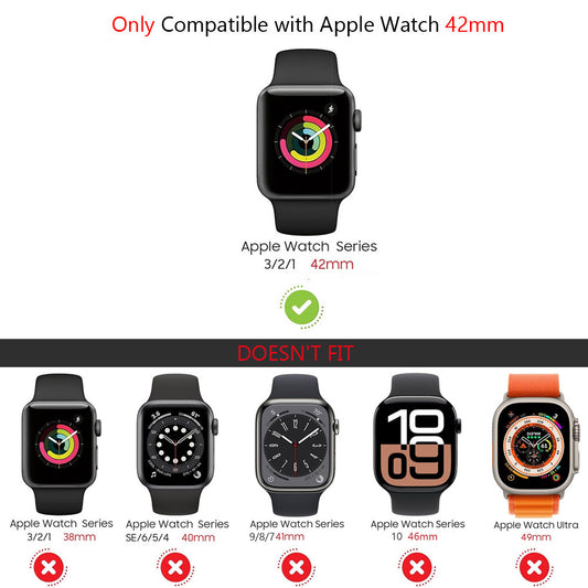 42mm Shockproof Cover Case with Tempered Glass Screen Protector For Apple Watch Series