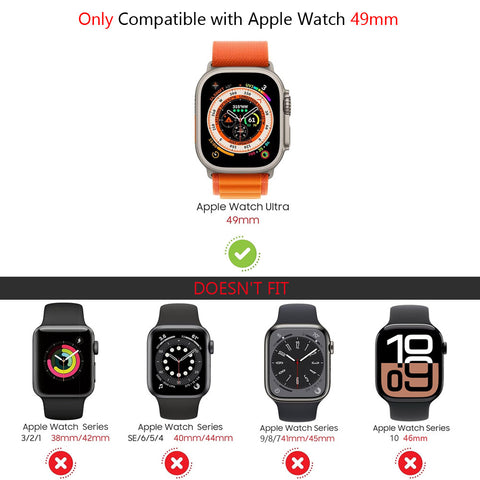49mm Shockproof Cover Case with Tempered Glass Screen Protector For Apple Watch Series