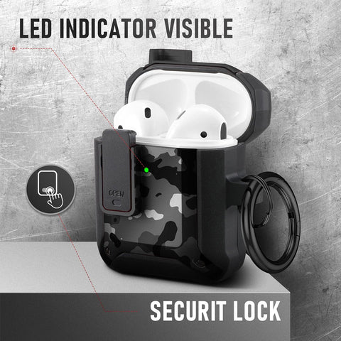 For Apple AirPods 1st 2016 AirPods 2nd 2019 Military Hybrid Case Cover