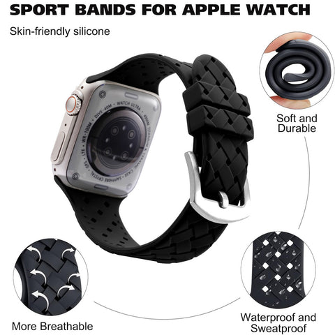 38mm 40mm 41mm Soft Silicone Sport Replacemen Bands For Apple Watch Series