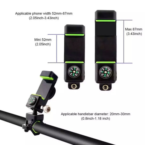 Phone Holder Handlebar Mount, for Motorcycle MTB Bike Bicycle GPS, with LED lights, BKMT02