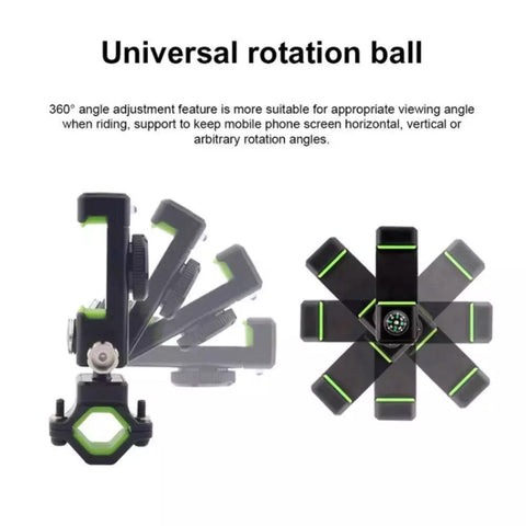 Phone Holder Handlebar Mount, for Motorcycle MTB Bike Bicycle GPS, with LED lights, BKMT02