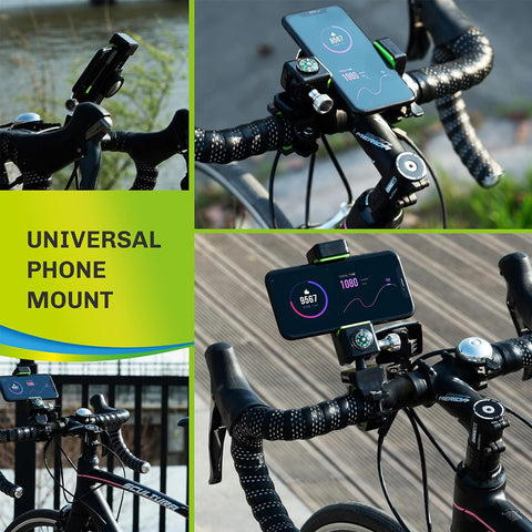 Phone Holder Handlebar Mount, for Motorcycle MTB Bike Bicycle GPS, with LED lights, BKMT02