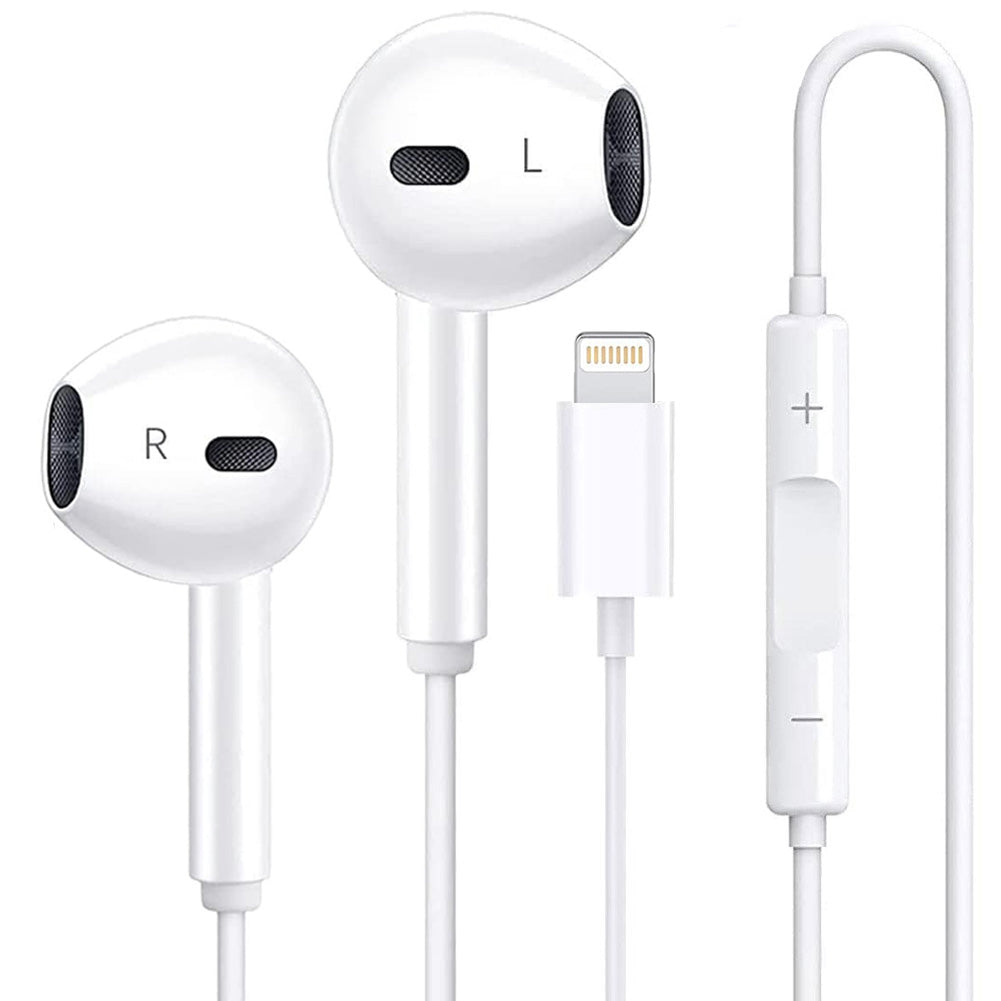 Wired Earbuds with Lighting Connector, In-Ear Headphones Earphones, Built-in Remote to Control Music/Phone Calls//Volume, Stereo NoiseIsolating