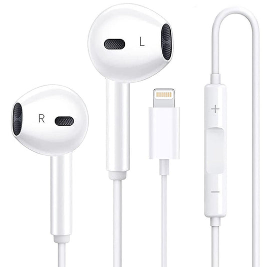 Wired Earbuds with Lighting Connector, In-Ear Headphones Earphones, Built-in Remote to Control Music/Phone Calls//Volume, Stereo NoiseIsolating