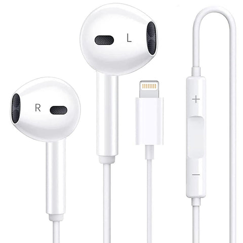 Wired Earbuds with Lighting Connector, In-Ear Headphones Earphones, Built-in Remote to Control Music/Phone Calls//Volume, Stereo NoiseIsolating