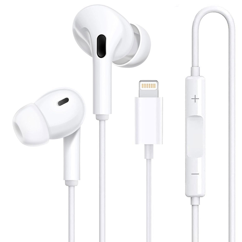 Wired Earbuds with Lighting Connector, In-Ear Headphones Earphones, Built-in Remote to Control Music/Phone Calls/Volume, Noise Canceling