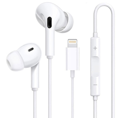 Wired Earbuds with Lighting Connector, In-Ear Headphones Earphones, Built-in Remote to Control Music/Phone Calls/Volume, Noise Canceling