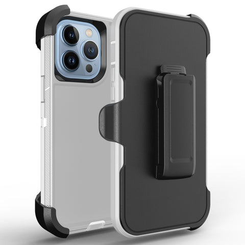 For iPhone 15 Pro Max Case Heavy Duty Defender Cover with Belt Clip TRL32