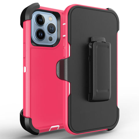 For iPhone 15 Pro Max Case Heavy Duty Defender Cover with Belt Clip TRL32
