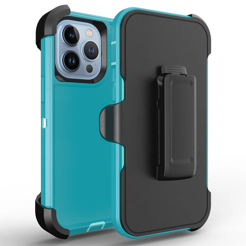 For iPhone 15 Pro Max Case Heavy Duty Defender Cover with Belt Clip TRL32
