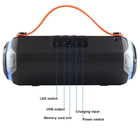 Portable Bluetooth Speakers, RGB Lights, without Kalack and Microphone, JR11