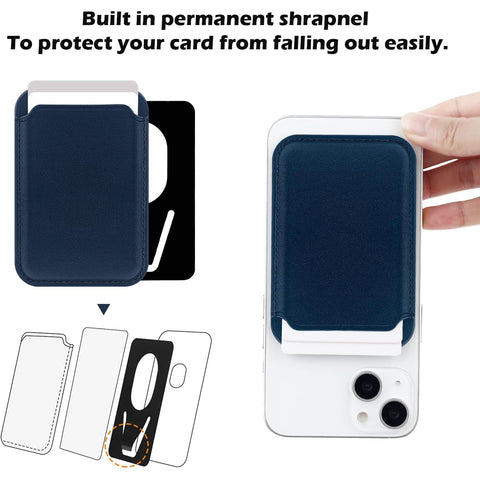 Cell Phone Stick-on ID Credit Card Holder PU Leather Wallet Sleeve Pouch