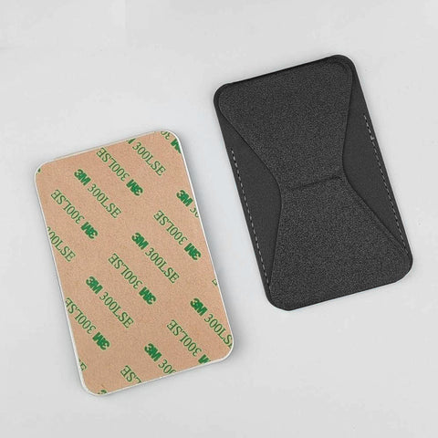 Cell Phone Stick-on ID Credit Card Holder with Stand Wallet Sleeve Pouch