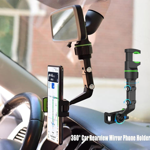 Car Phone Holder Mount, Multifunctional for Car Rearview Mirror / Desk Stand CHD14-MIR02