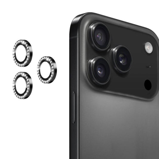 For iPhone 17 Pro Max Bling Rhinestones Camera Lens Tempered Glass Screen Protector CMA001