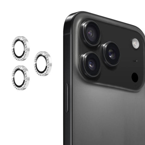 For iPhone 17 Pro Max Bling Rhinestones Camera Lens Tempered Glass Screen Protector CMA001