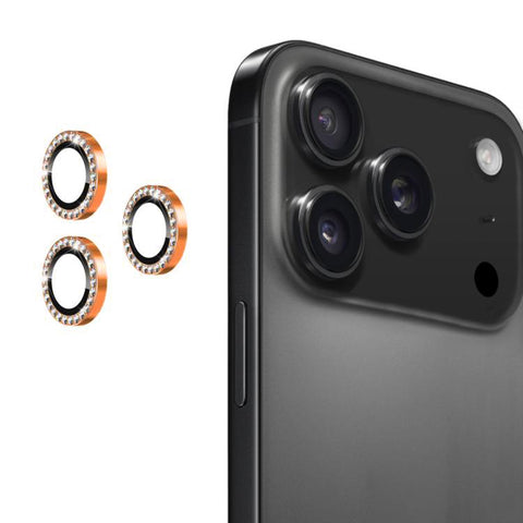 For iPhone 17 Pro Bling Rhinestones Camera Lens Tempered Glass Screen Protector CMA001