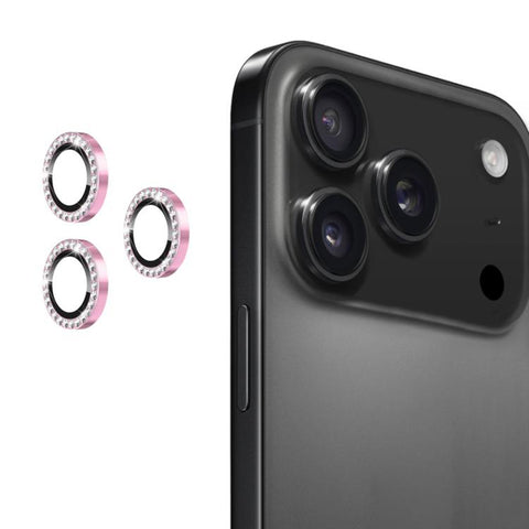 For iPhone 17 Pro Bling Rhinestones Camera Lens Tempered Glass Screen Protector CMA001