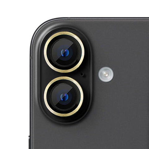 For iPhone 16 Single Metal Ring Camera Lens Tempered Glass Screen Protector