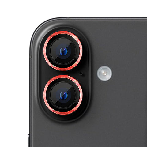For iPhone 16 Plus Single Metal Ring Camera Lens Tempered Glass Screen Protector