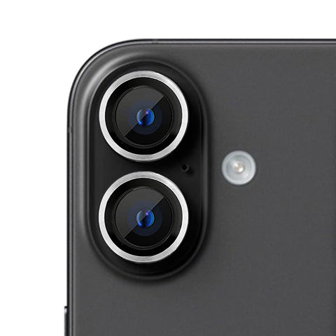 For iPhone 16 Plus Single Metal Ring Camera Lens Tempered Glass Screen Protector