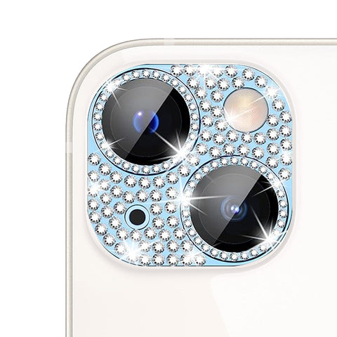 For iPhone 14 Bling Rhinestones Camera Cover Lens Tempered Glass Screen Protector