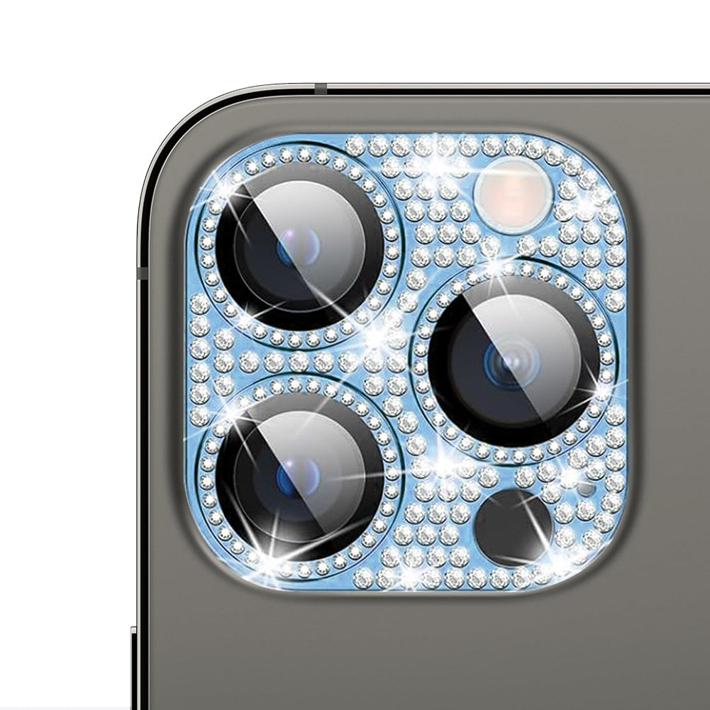 For iPhone 12 Pro Max Bling Rhinestones Camera Cover Lens Tempered Glass Screen Protector