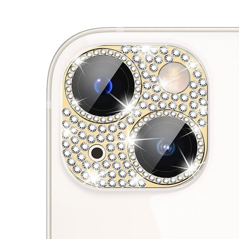 For iPhone 14 Bling Rhinestones Camera Cover Lens Tempered Glass Screen Protector