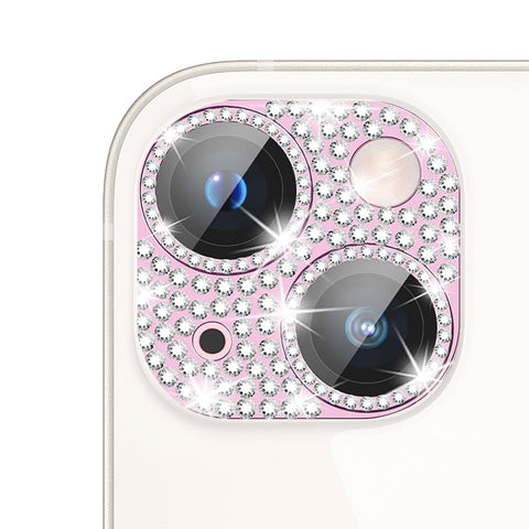 For iPhone 14 Bling Rhinestones Camera Cover Lens Tempered Glass Screen Protector