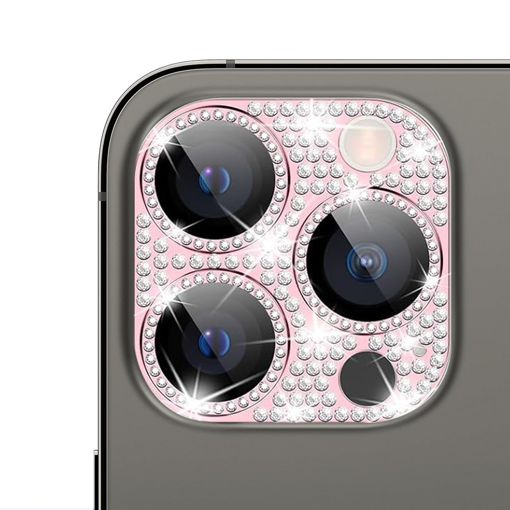 For iPhone 13 Pro Max Bling Rhinestones Camera Cover Lens Tempered Glass Screen Protector