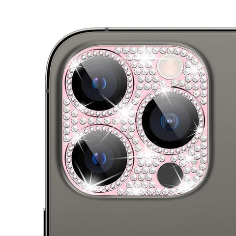 For iPhone 14 Pro Bling Rhinestones Camera Cover Lens Tempered Glass Screen Protector