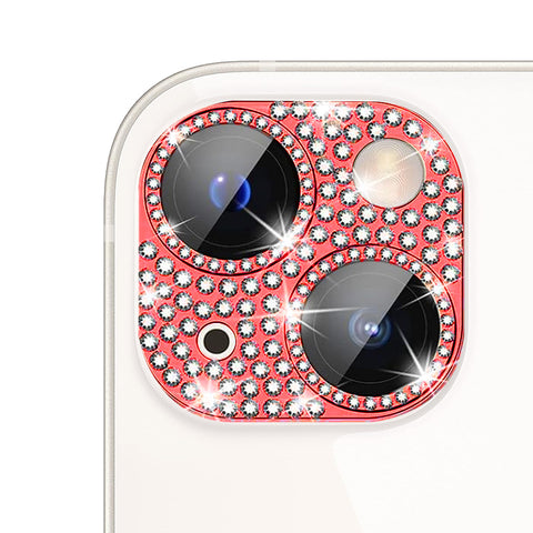 For iPhone 14 Bling Rhinestones Camera Cover Lens Tempered Glass Screen Protector
