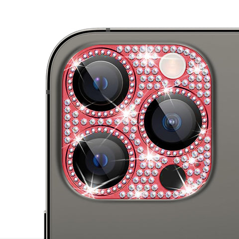 For iPhone 14 Pro Bling Rhinestones Camera Cover Lens Tempered Glass Screen Protector