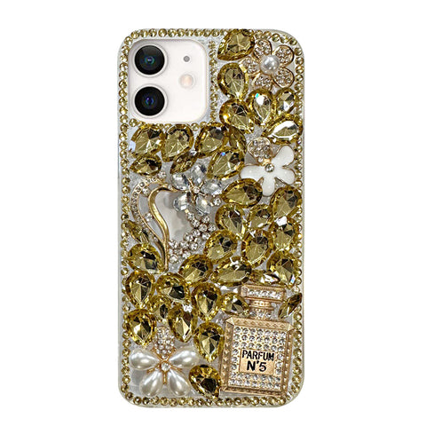 For iPhone 12 Case with Bling Rhinestones Hard Cover HDL129