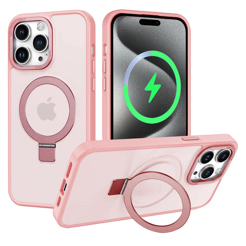 For iPhone 15 Pro Max Case with Magsafe Charging Stand Matt Hard Cover HDL138