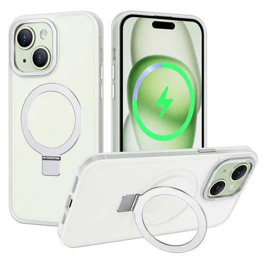 For iPhone 14 Case with Magnetic Charging Stand Matt Hard Cover HDL138