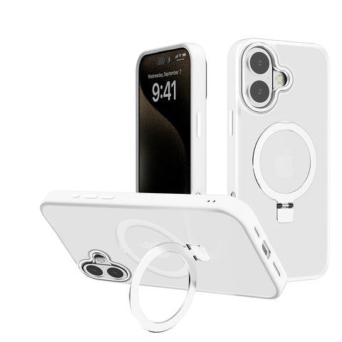 For Apple iPhone 17 Case Kickstand Ring Shockproof Clear Hard Back Cover 6.3-in HDL138