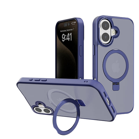 For Apple iPhone 17 Case Kickstand Ring Shockproof Clear Hard Back Cover 6.3-in HDL138