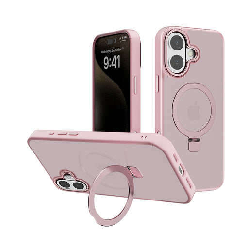 For Apple iPhone 17 Case Kickstand Ring Shockproof Clear Hard Back Cover 6.3-in HDL138