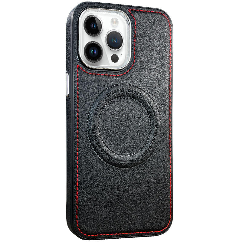 For iPhone 15 Pro Case with Magsafe Charging Leather Hard Cover HDL139