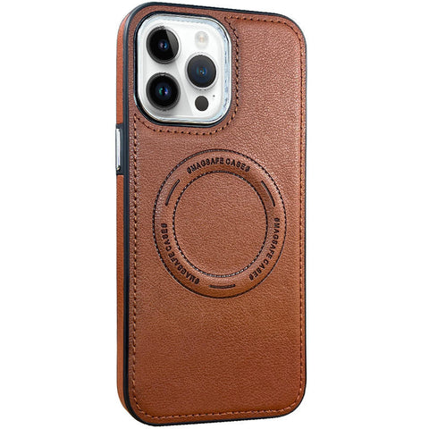 For iPhone 15 Pro Case with Magsafe Charging Leather Hard Cover HDL139