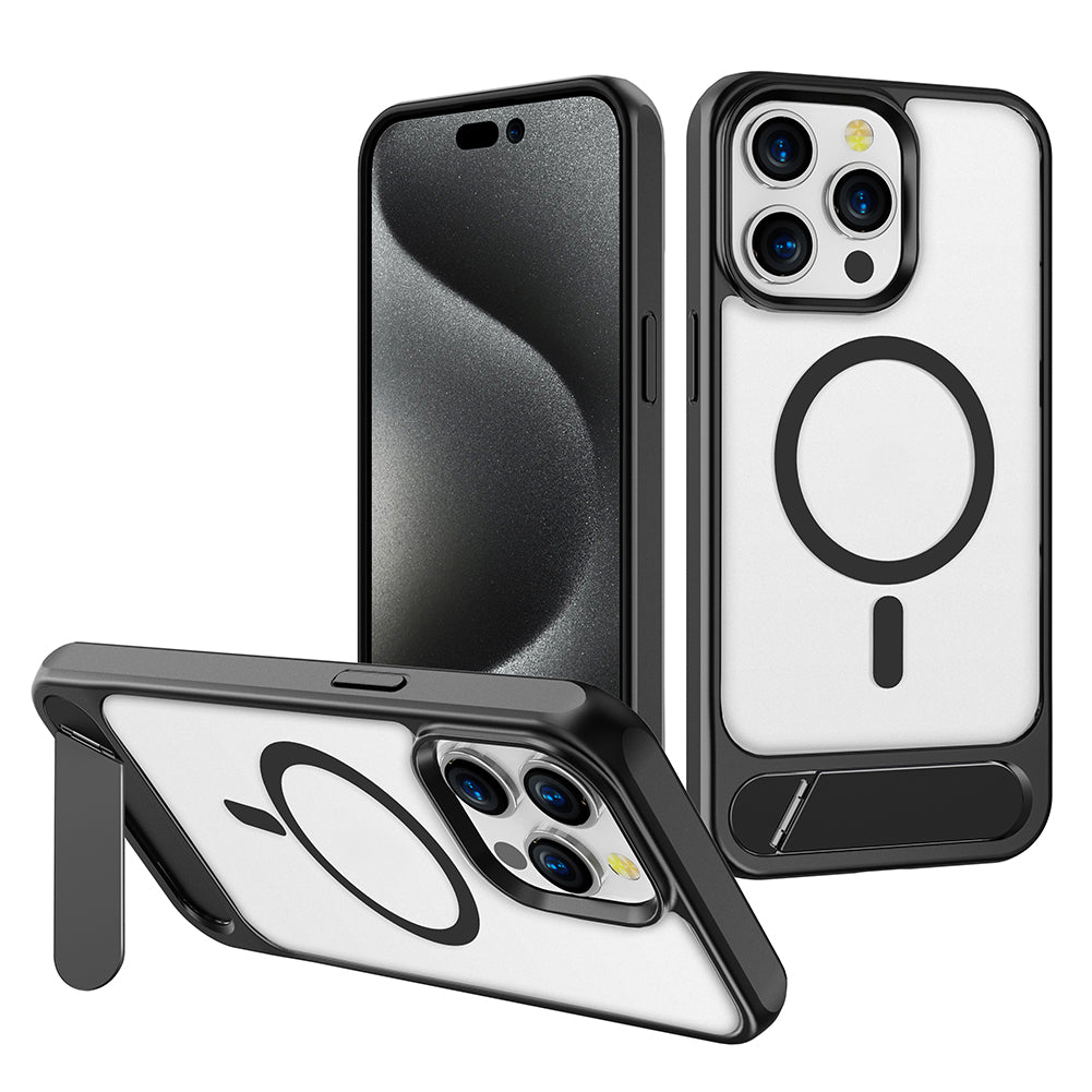 For iPhone 15 Pro Max Case with Magsafe Charging and Kickstand Hard Cover HDL143