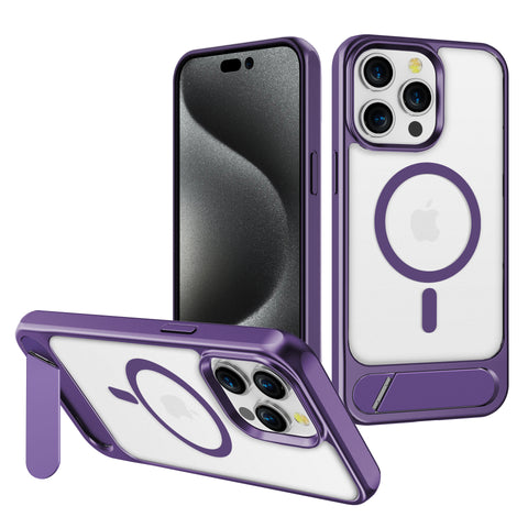 For iPhone 15 Pro Max Case with Magsafe Charging and Kickstand Hard Co – IHWIRELESS For iPhone 15 Pro Max Case with Magsafe Charging and Kickstand Hard Co – IHWIRELESS