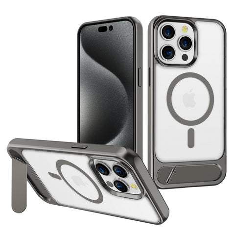 For iPhone 15 Pro Max Case with Magsafe Charging and Kickstand Hard Cover HDL143