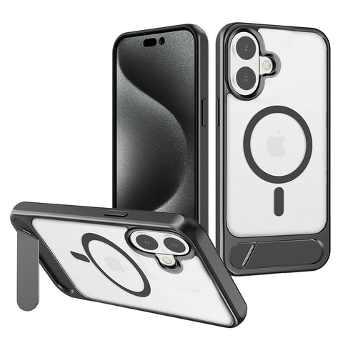 For Apple iPhone 17 Case Kickstand Shockproof Clear Hard Back Cover 6.3-inch HDL143