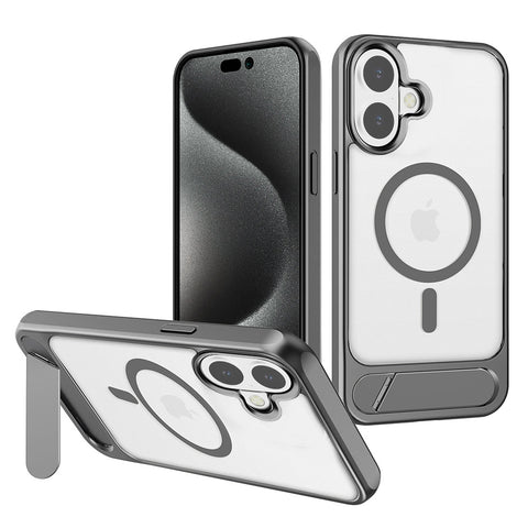 For Apple iPhone 17 Case Kickstand Shockproof Clear Hard Back Cover 6.3-inch HDL143