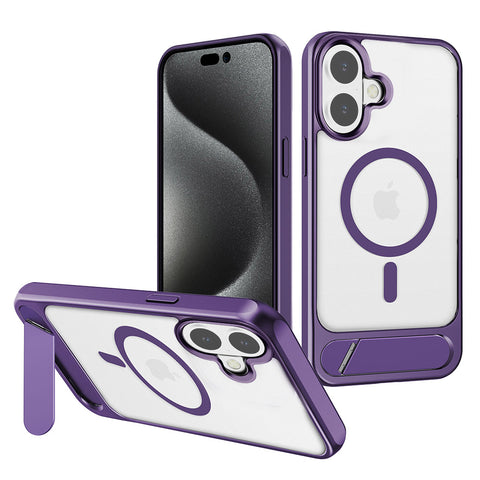 For Apple iPhone 17 Case Kickstand Shockproof Clear Hard Back Cover 6.3-inch HDL143