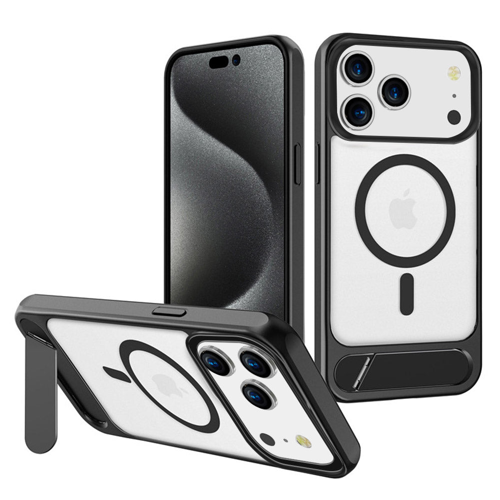 For Apple iPhone 18 Pro Case Kickstand Shockproof Clear Hard Back Cover HDL143